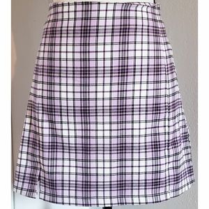 Brandy Melville John Galt Cara Skirt Purple Green Plaid Mini